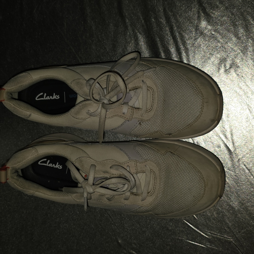 Clarks Cream Athletic Sneakers